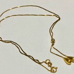 14k Gold Serpentine Fixed Pendant Necklace 20” Length